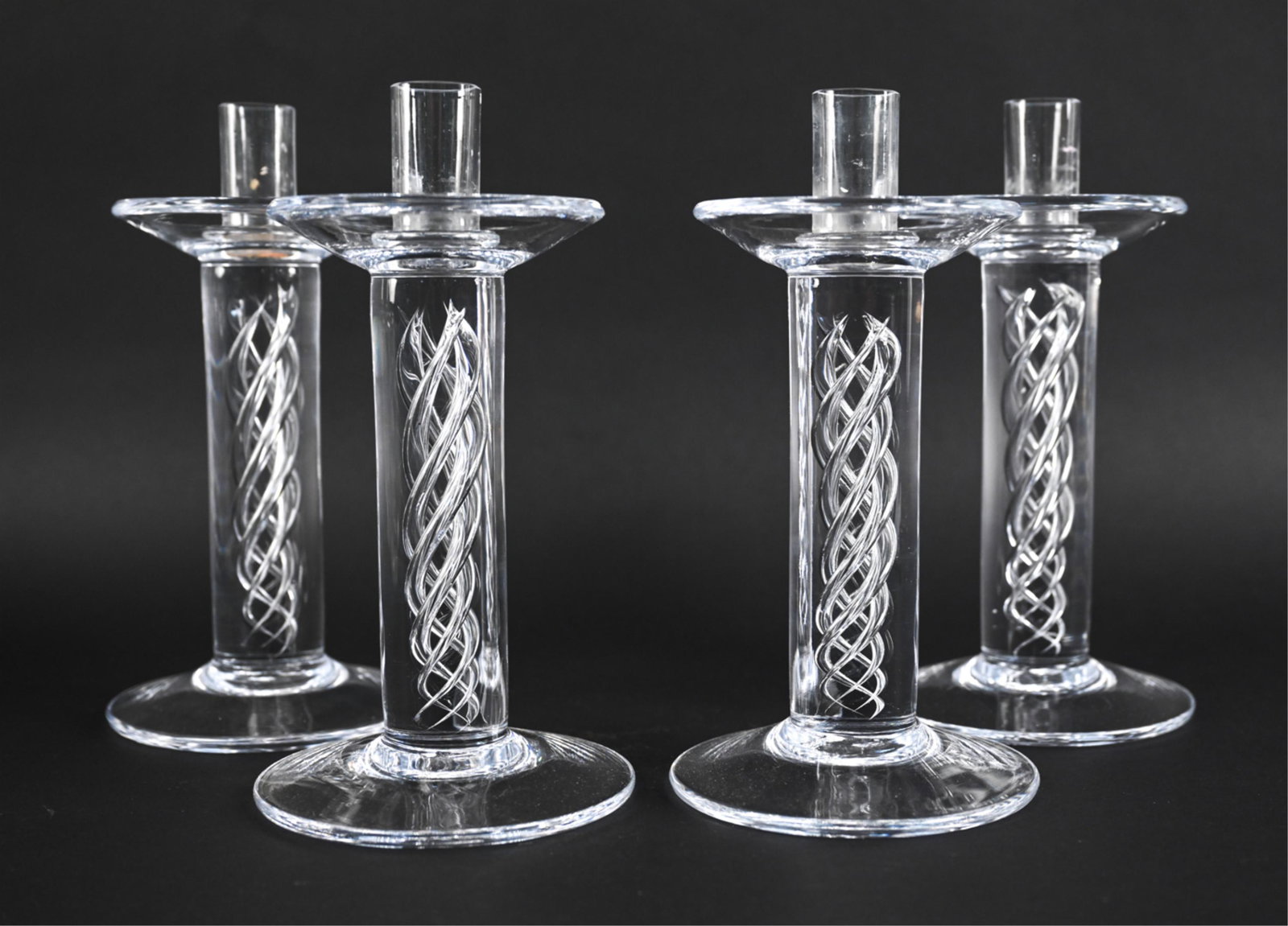 (4) SIMON PEARCE STRATTON CRYSTAL CANDLESTICKS (1 of 10)