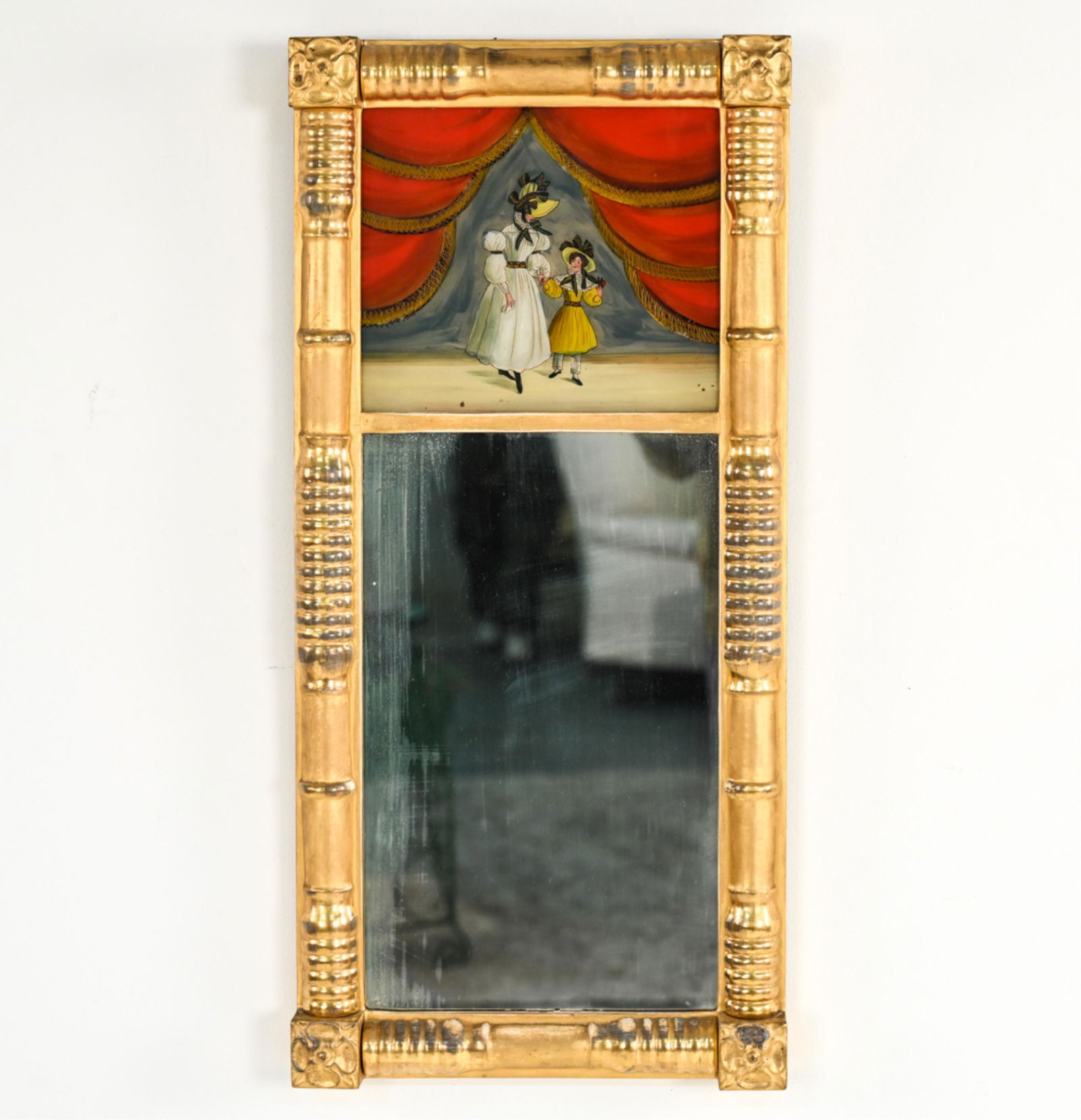 FEDERAL STYLE GILT REVERSE-PAINTED PANEL MIRROR (1 of 9)