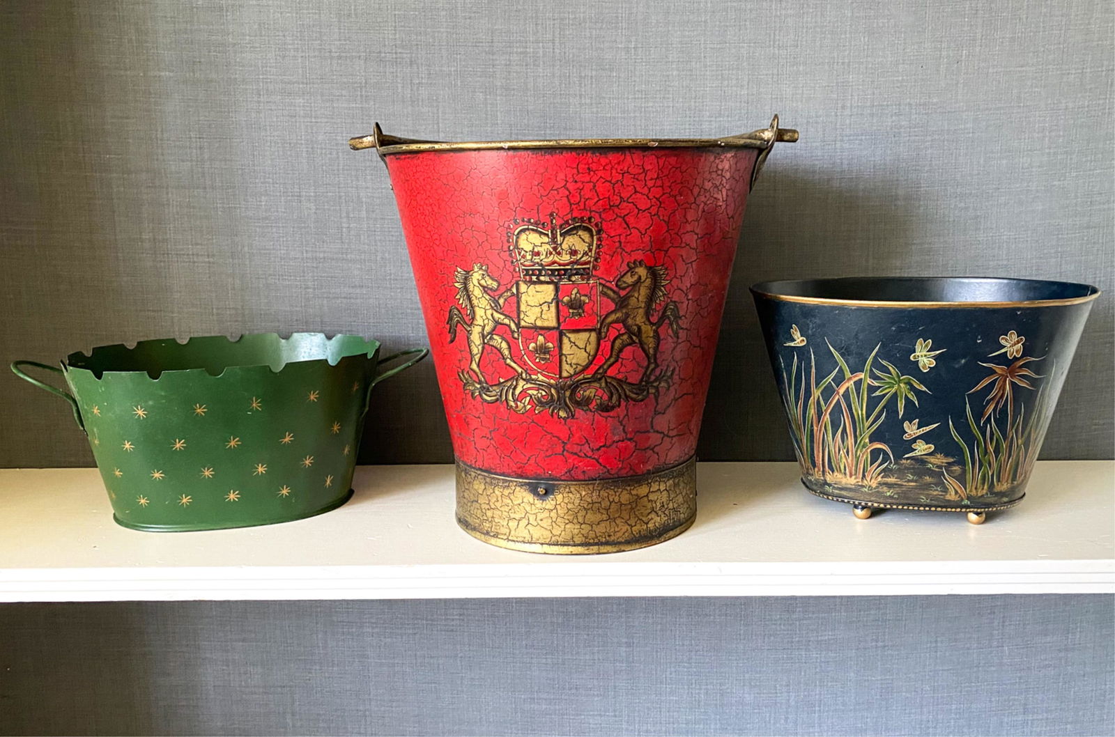 (3) DECORATIVE TOLE BUCKETS (1 of 11)