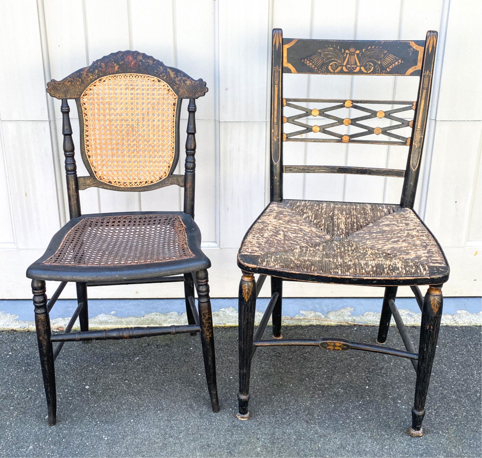 (2) ANTIQUE SIDE CHAIRS INCL. HITCHCOCK-STYLE (1 of 13)
