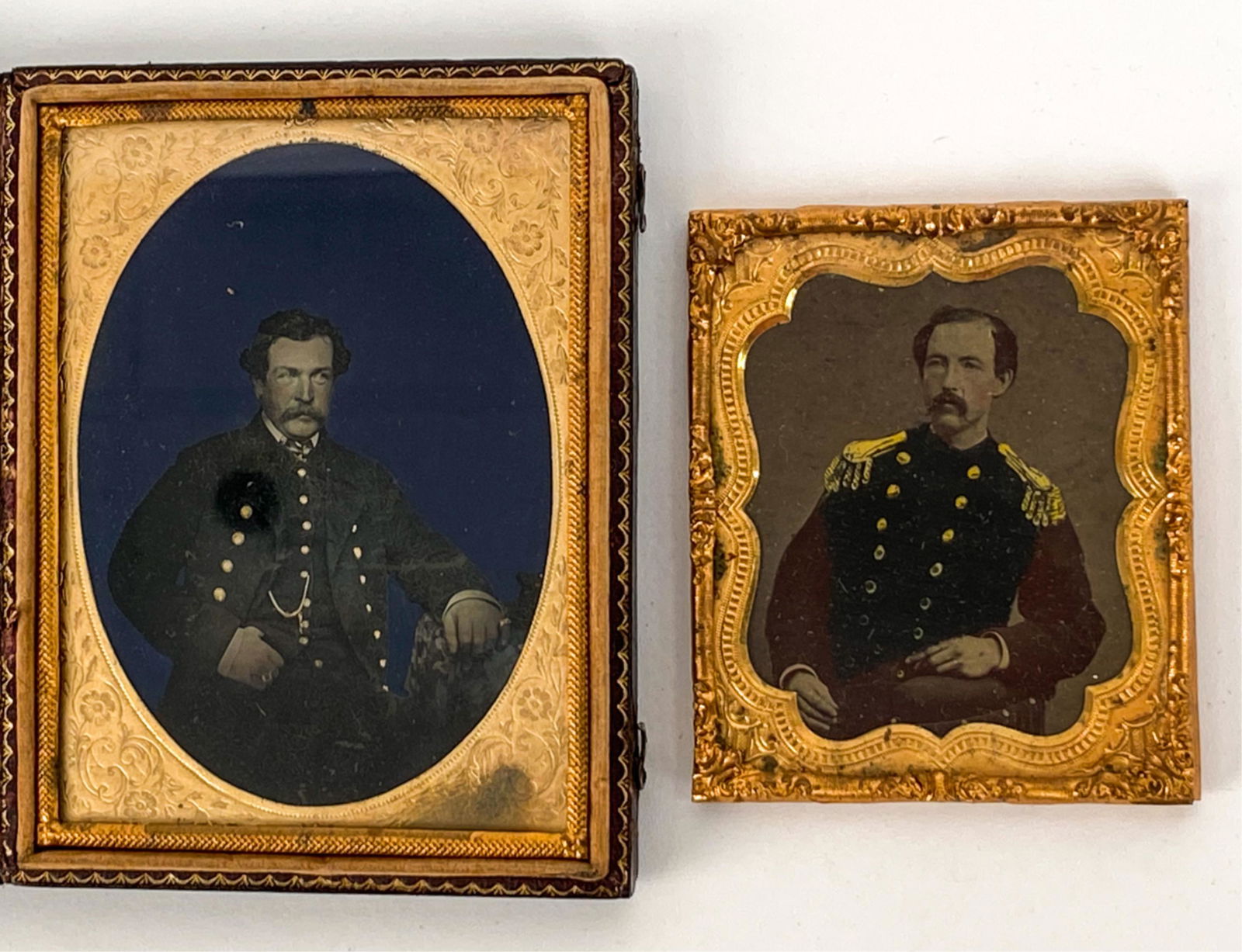 (2) HAND-TINTED AMBROTYPE PORTRAITS OF OFFICERS (1 of 9)