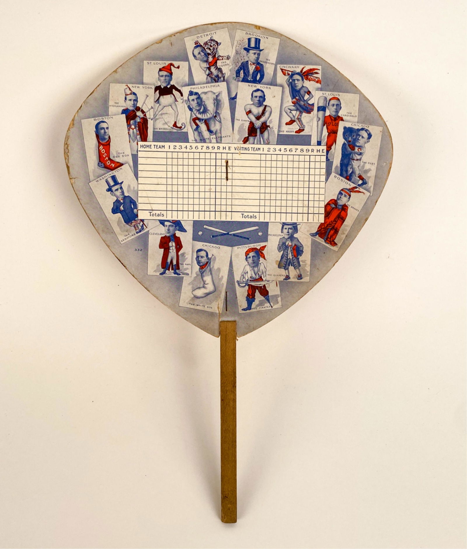 1913 BASEBALL "MANAGERS FAN" W/ MCGRAW, MACK, ETC. (1 of 6)