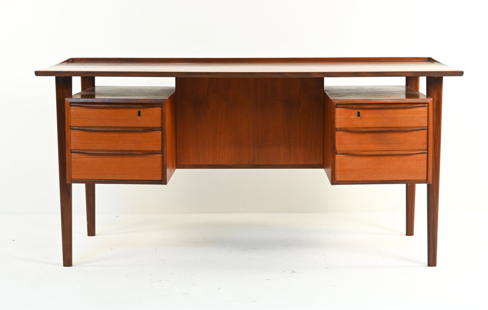 ATTR. PETER LOVIG NIELSEN TEAK FLOATING-TOP DESK (1 of 20)