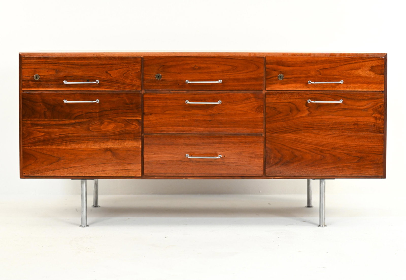 JENS RISOM GROUP 8 WALNUT CHROME EXECUTIVE CABINET (1 of 18)