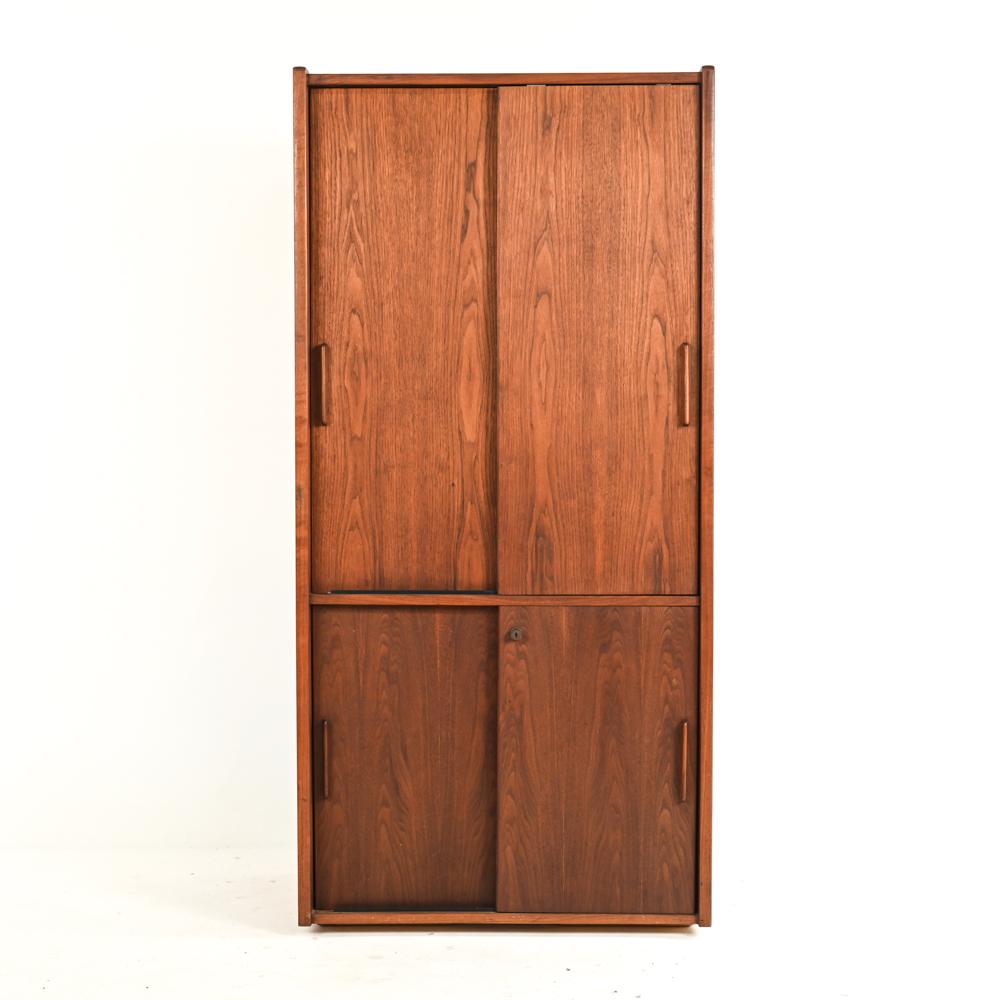 JENS RISOM DESIGN WALNUT TALL CABINET, C. 1960'S (1 of 10)