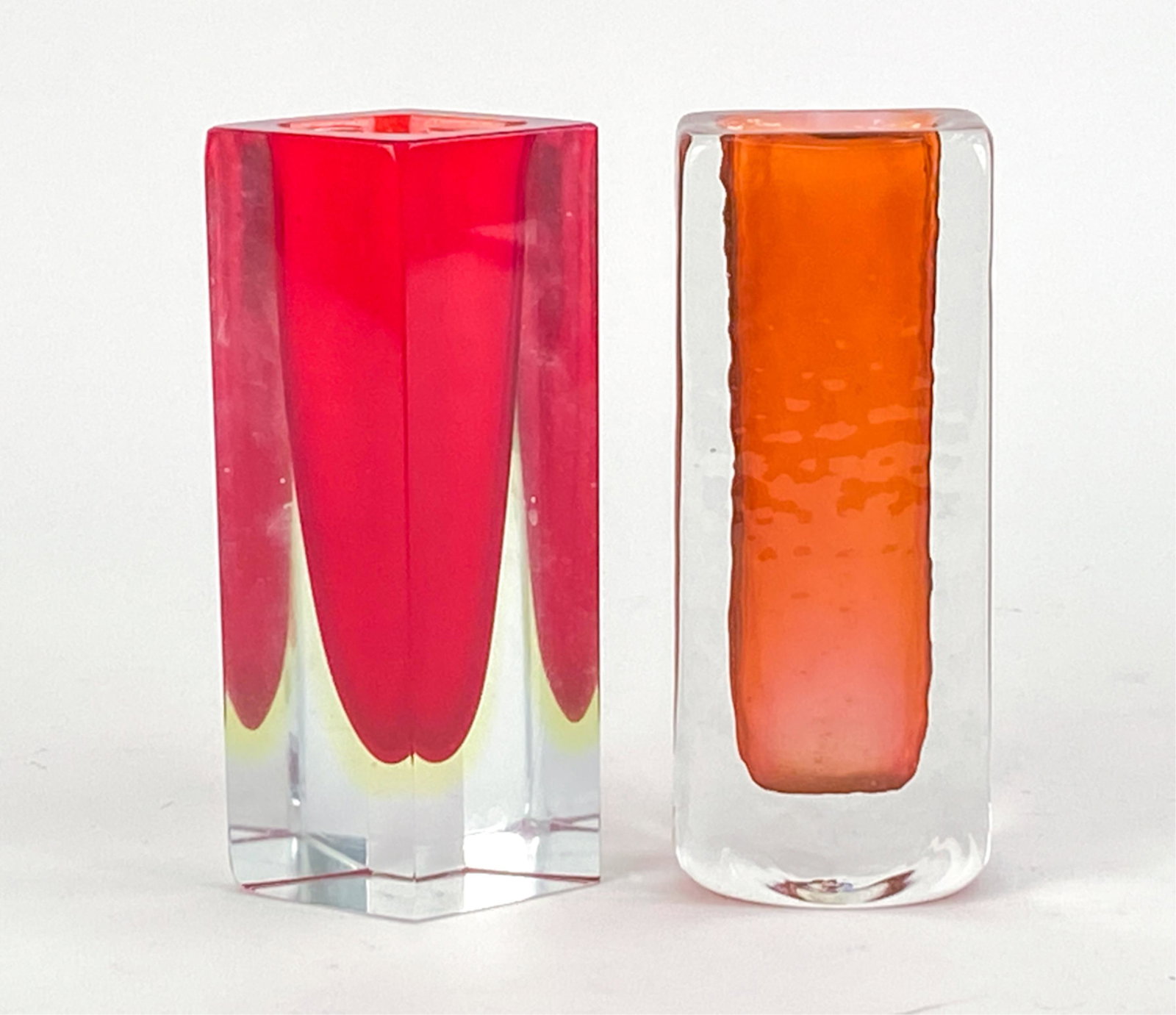 (2) MURANO SOMMERSO ART GLASS VASES (1 of 10)
