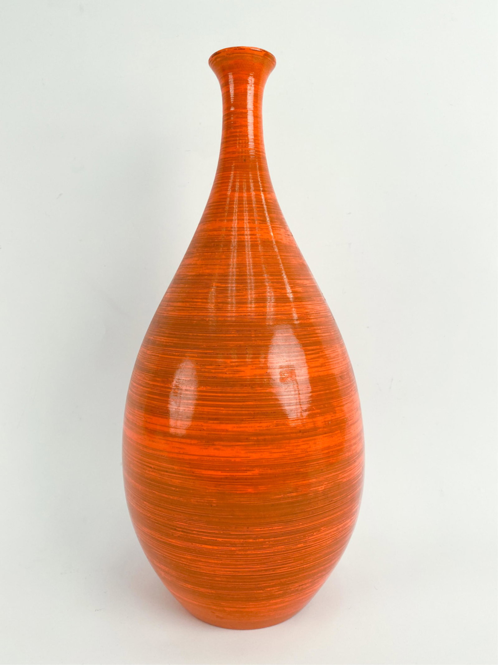 ROYAL HAEGER LARGE ORANGE CERAMIC VASE (1 of 8)