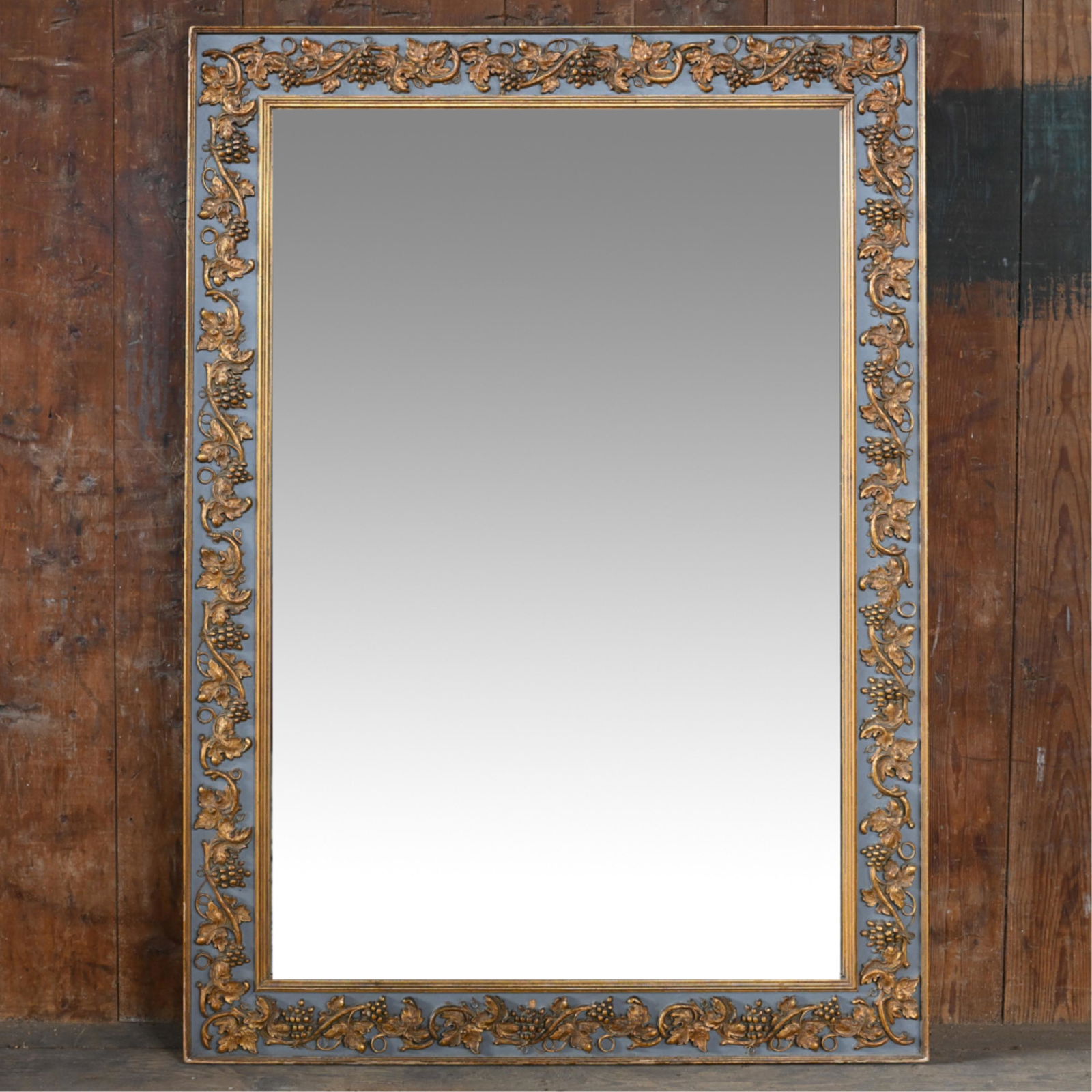1940'S F.J. NEWCOMB PAINTED GILTWOOD WALL MIRROR (1 of 7)
