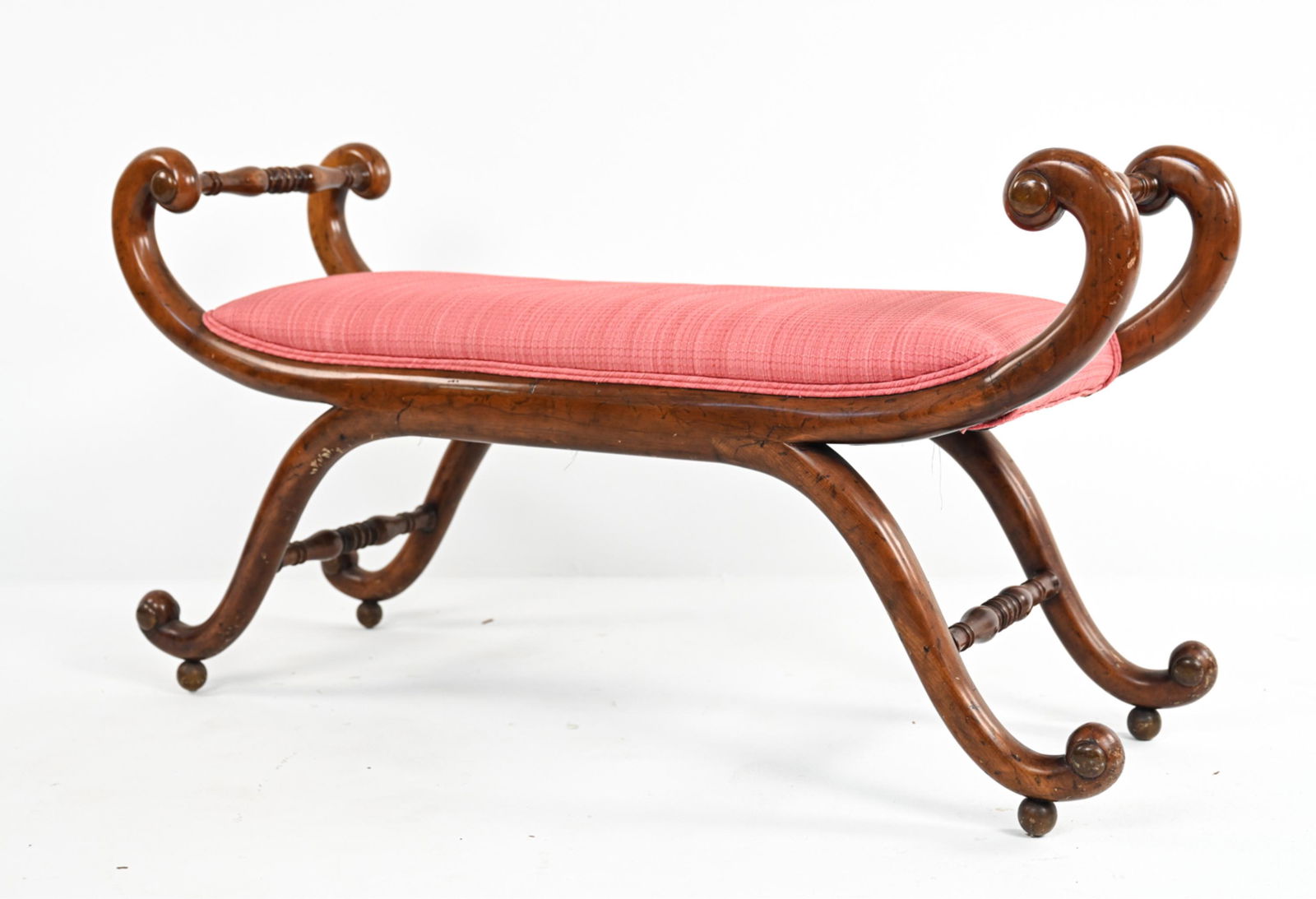 ANTIQUE ENGLISH REGENCY STYLE WINDOW BENCH (1 of 11)