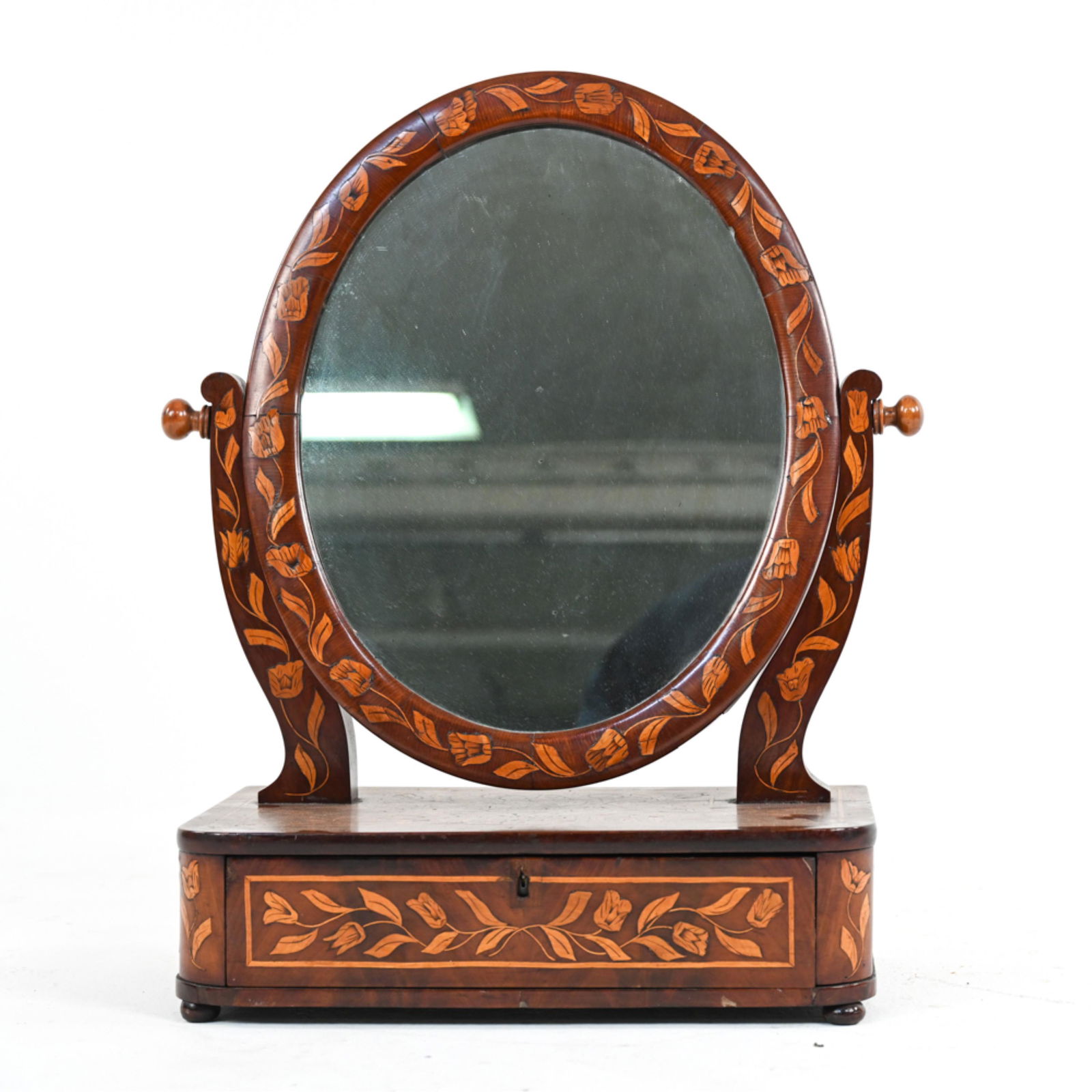 ANTIQUE DUTCH MARQUETRY DRESSING TABLE MIRROR (1 of 15)