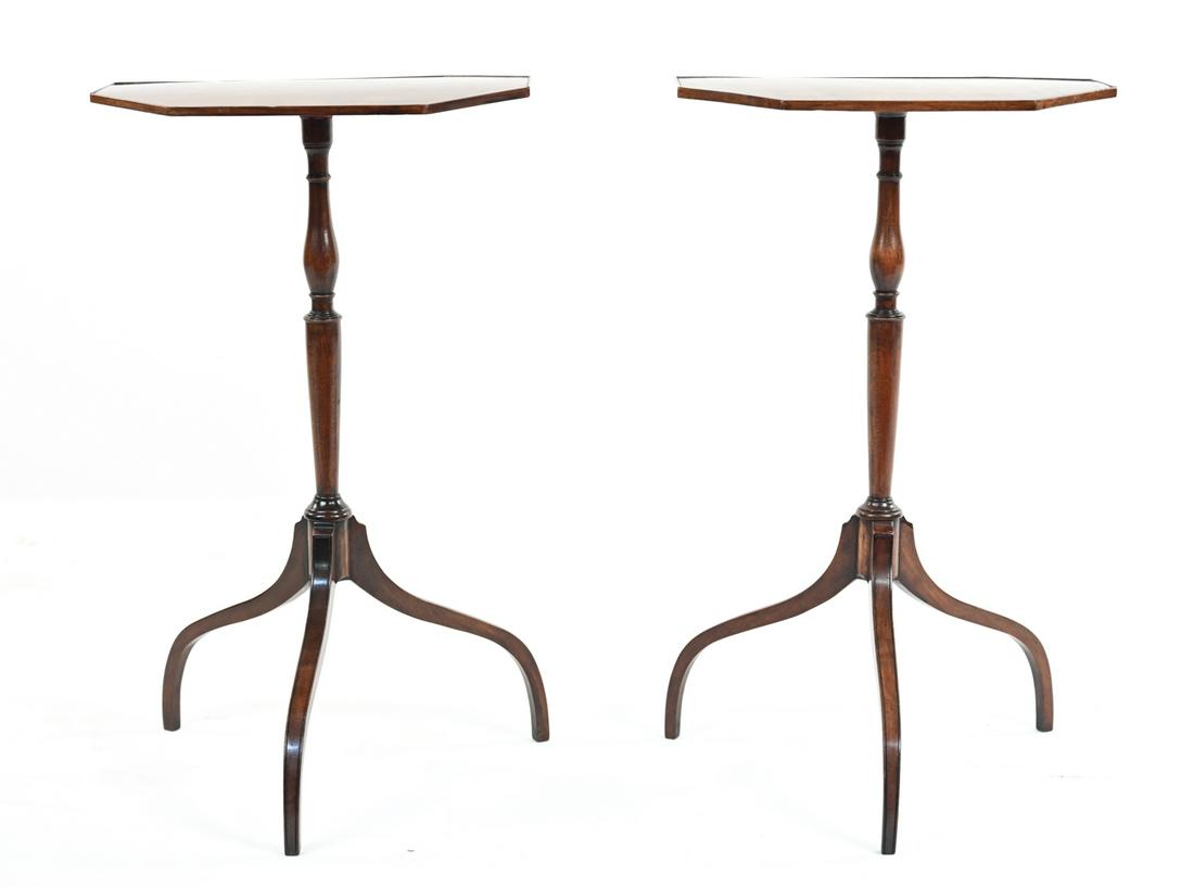 PAIR OF 20TH C. GEORGIAN REVIVAL LAMP TABLES (1 of 14)