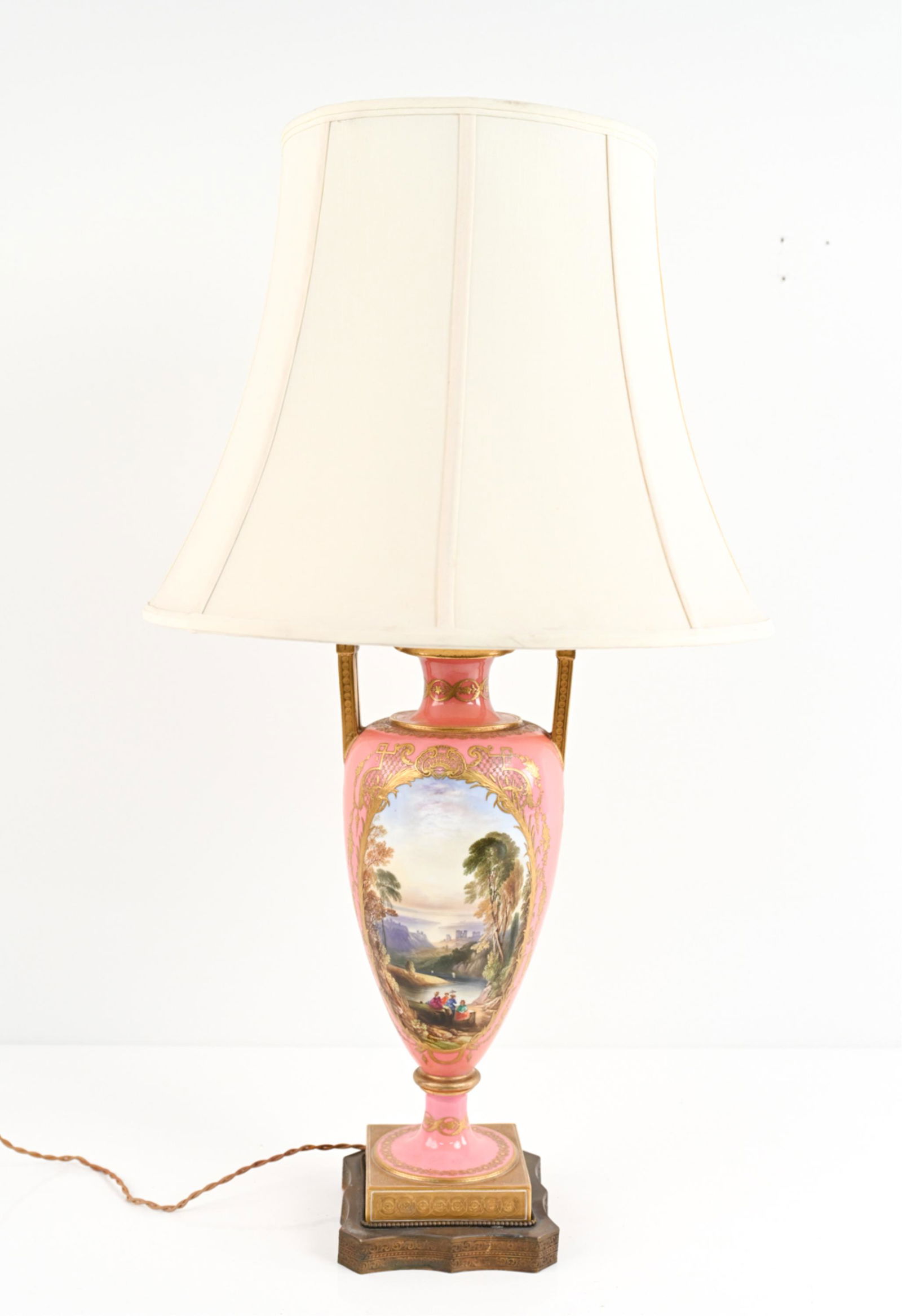 ANTIQUE SCENIC PORCELAIN URN, AS LAMP (1 of 16)