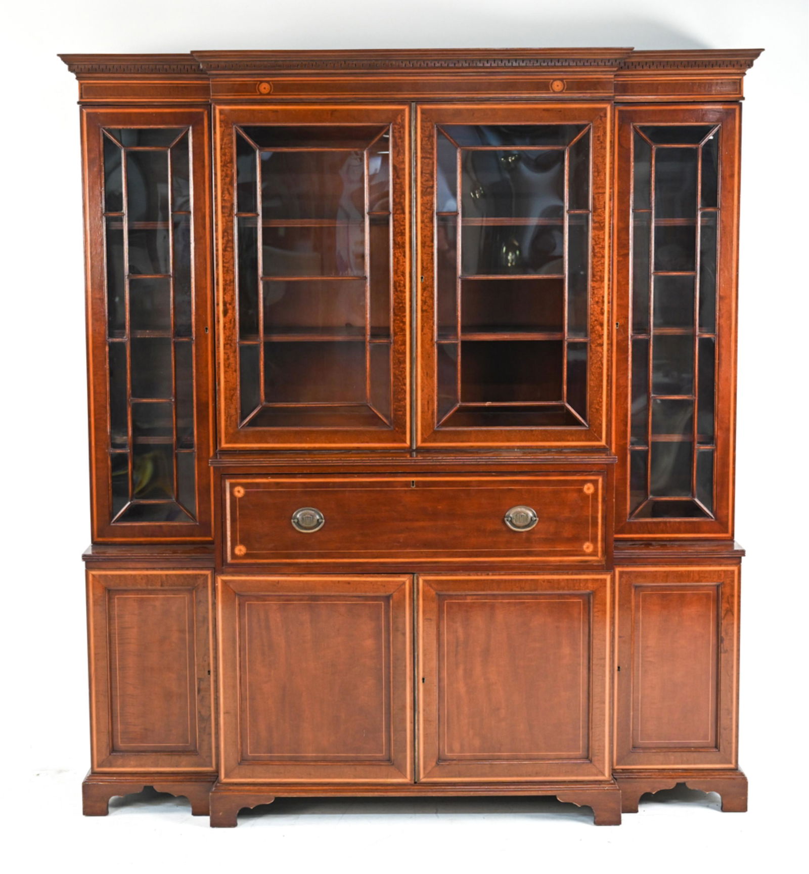 ANTIQUE GEORGE III BREAKFRONT/SECRETARY CABINET (1 of 19)