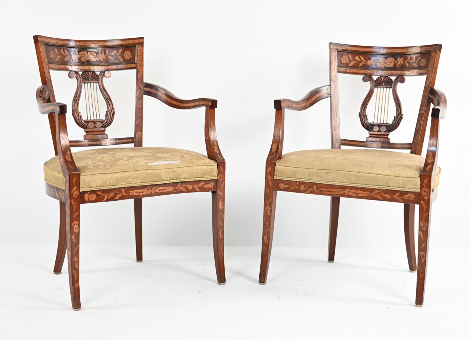 PAIR OF LATE 19TH C. BIEDERMEIER LYRE BACK CHAIRS (1 of 20)