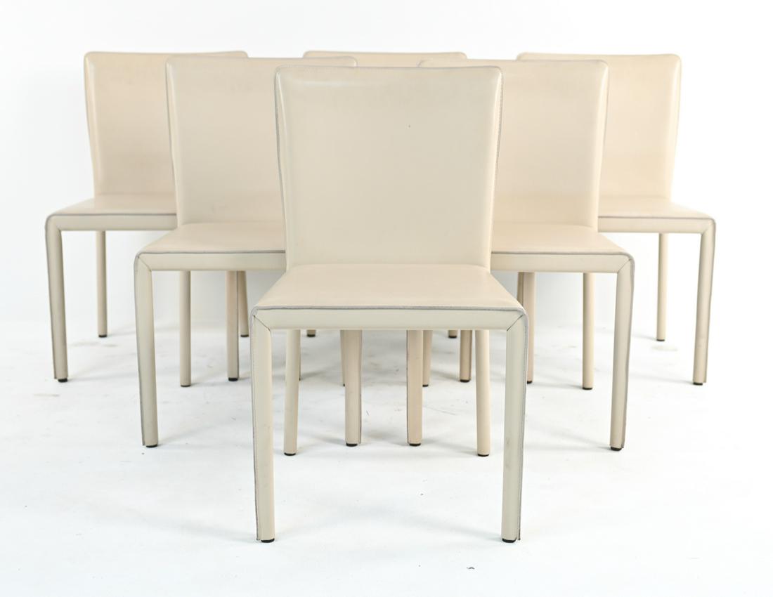 SET OF (6) MARIA YEE LEATHER DINING CHAIRS (1 of 12)