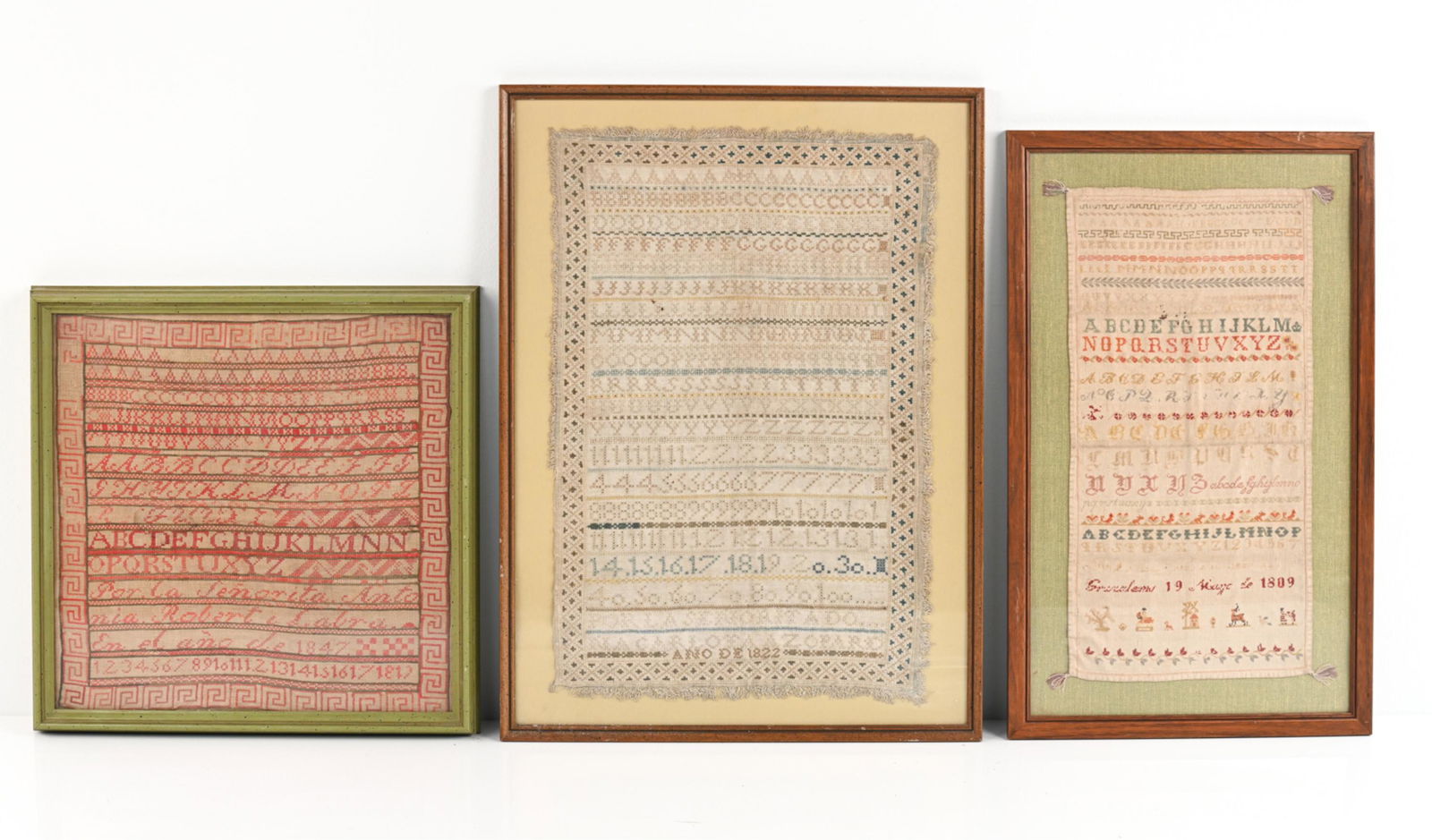 (3) 19TH C. EUROPEAN SAMPLERS (1 of 17)