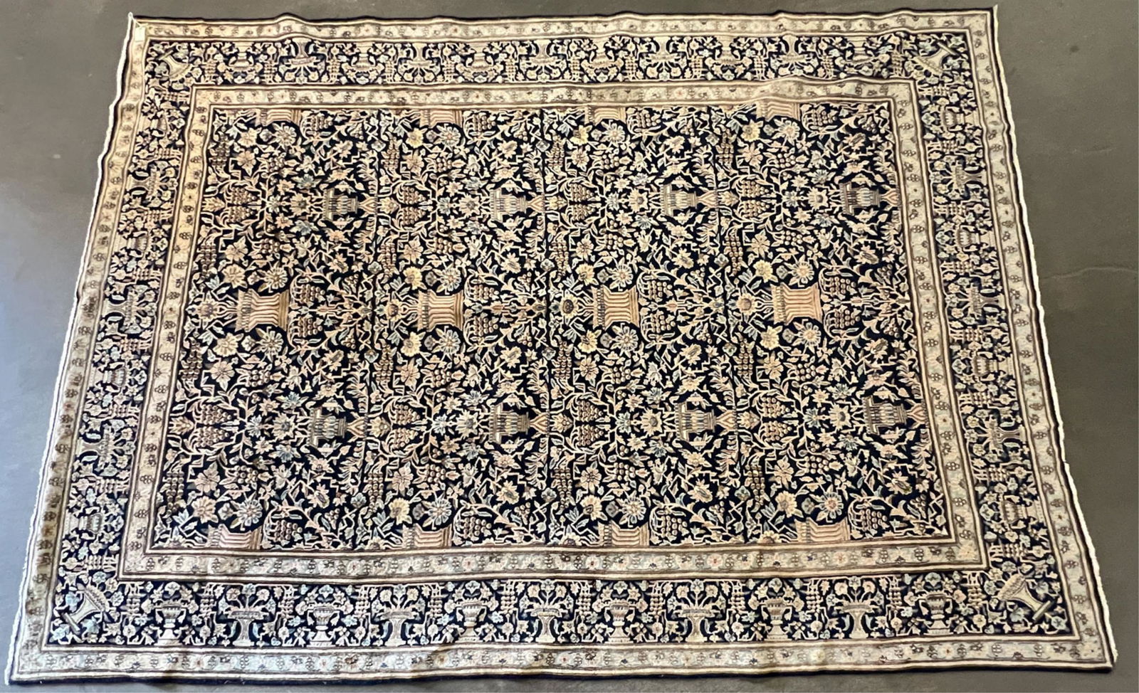 HAND-WOVEN WOOL RUG BLUE GROUND (1 of 8)