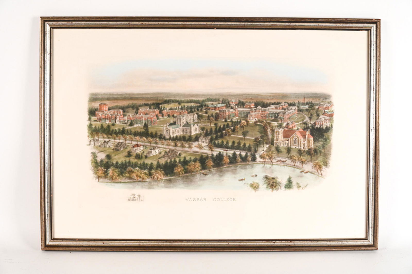VASSAR COLLEGE HAND-COLORED PRINT (1 of 11)