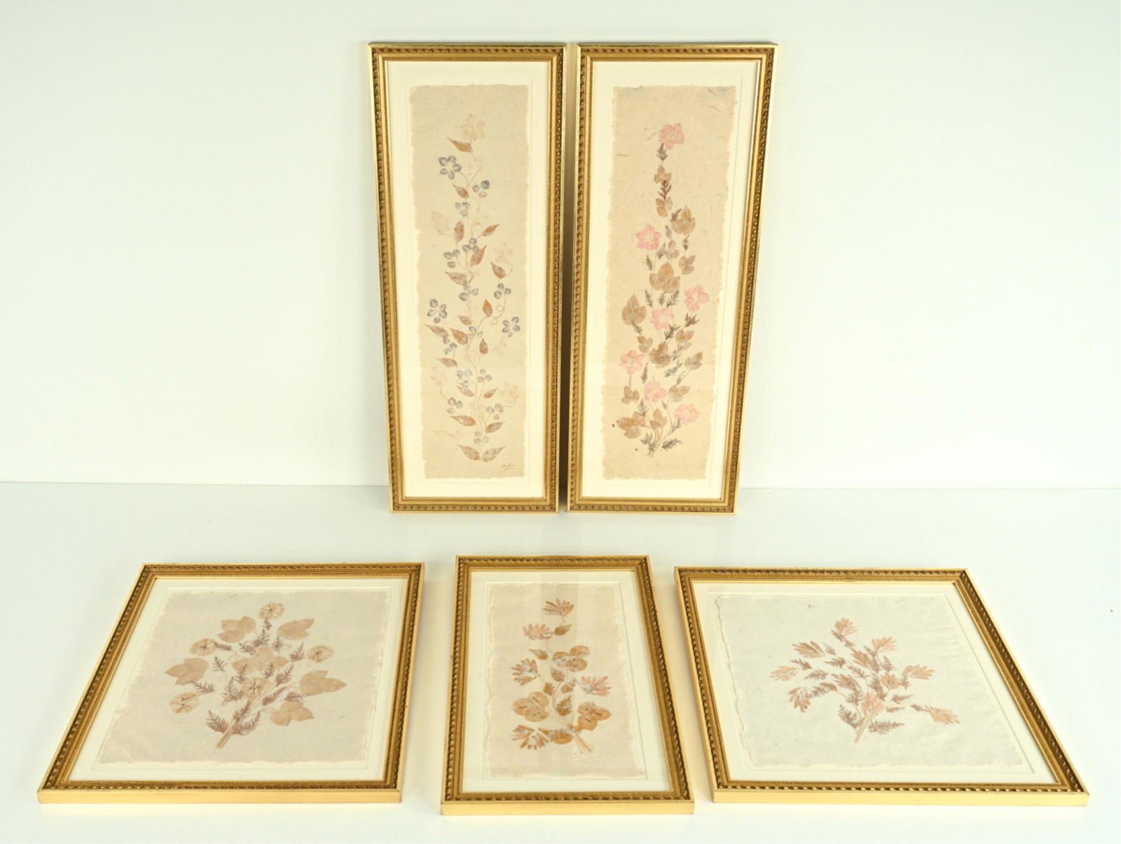 (5) VINTAGE PRESSED FLOWER ARRANGEMENTS (1 of 9)