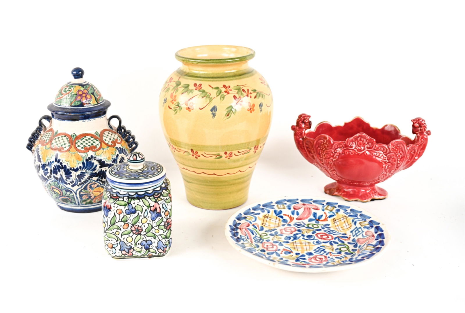 GROUPING OF HAND-PAINTED CERAMICS (1 of 19)