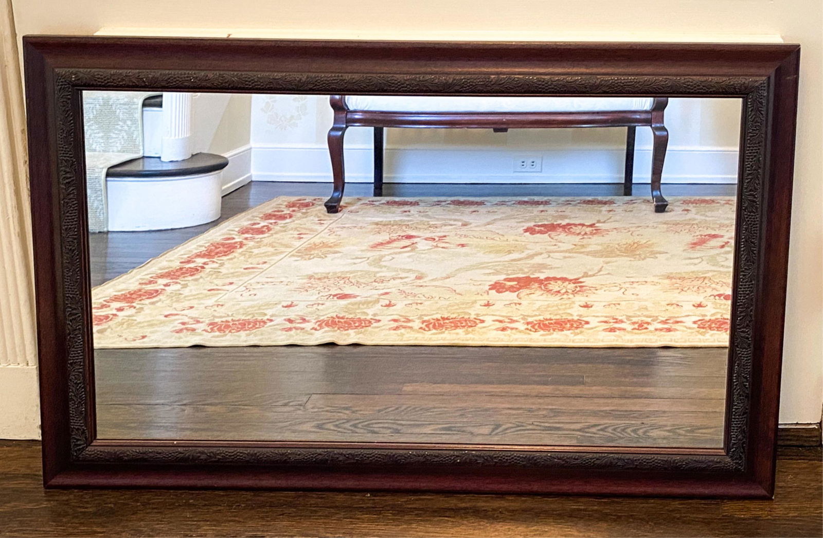 CONTEMPORARY CARVED WOOD FRAME MIRROR (1 of 9)