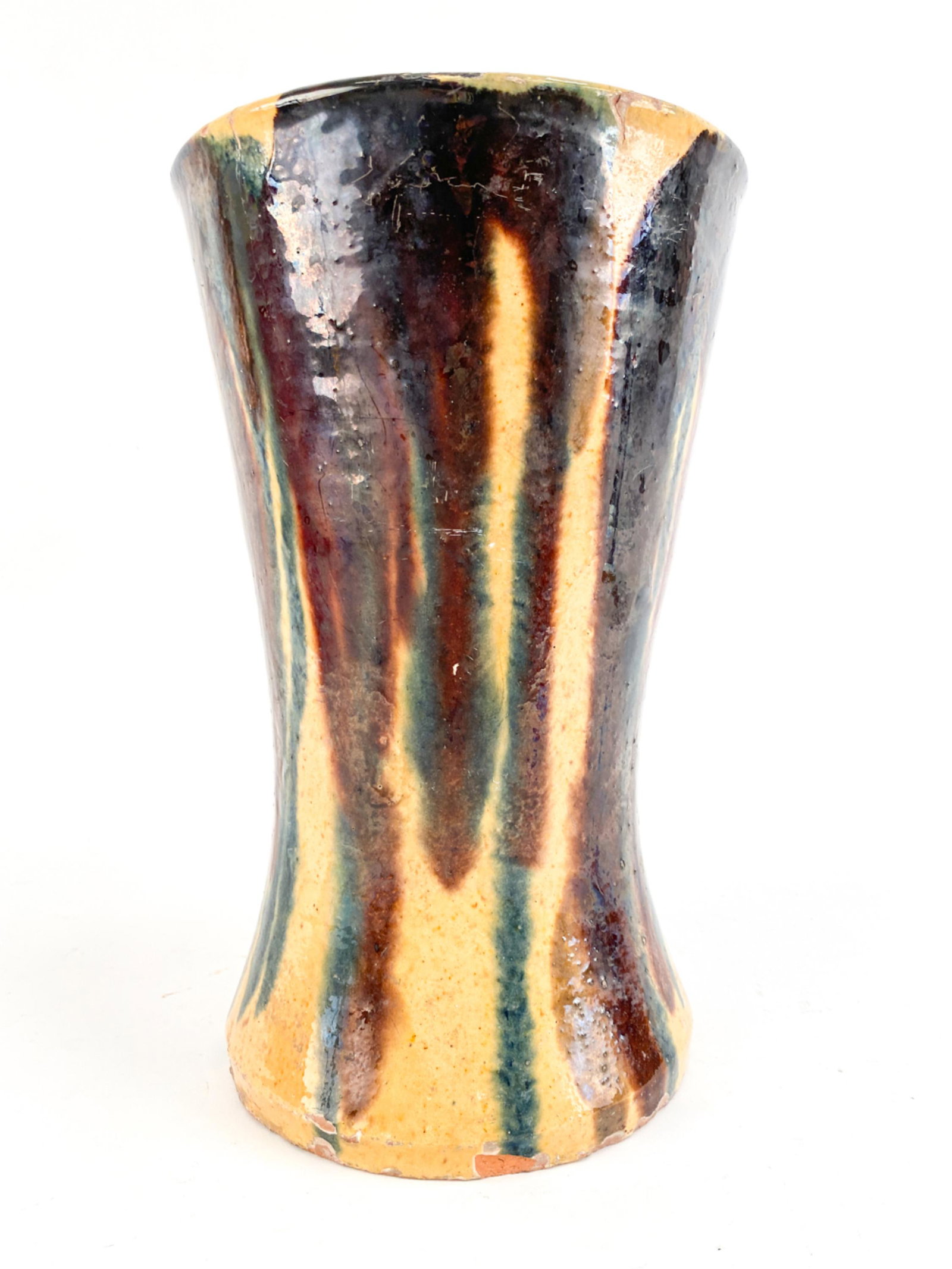 LATE 18TH C. FRENCH EARTHENWARE POTTERY VASE (1 of 13)