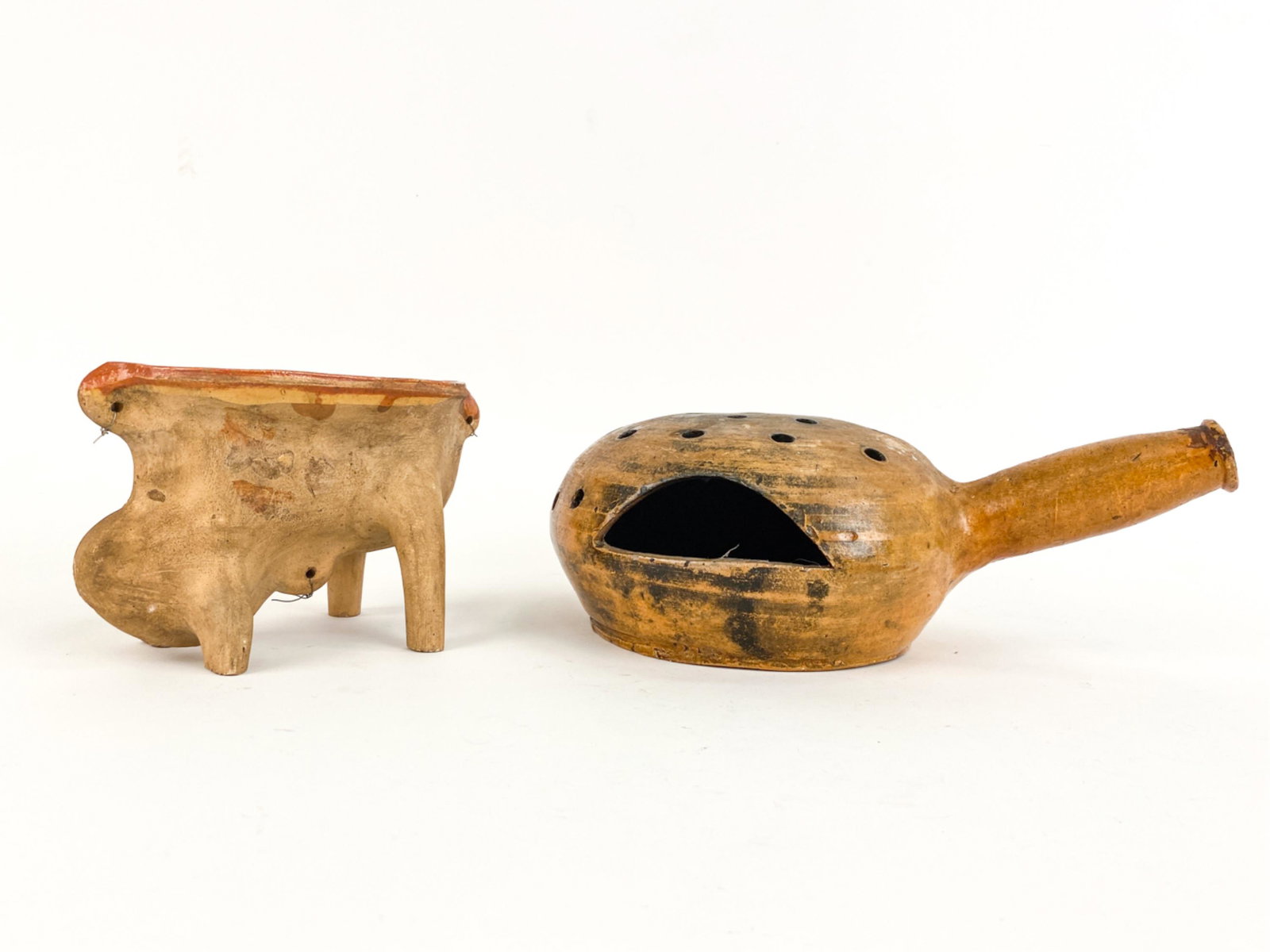 (2) FRENCH ANTIQUE POTTERY INCL. MOLD & WARMER (1 of 14)