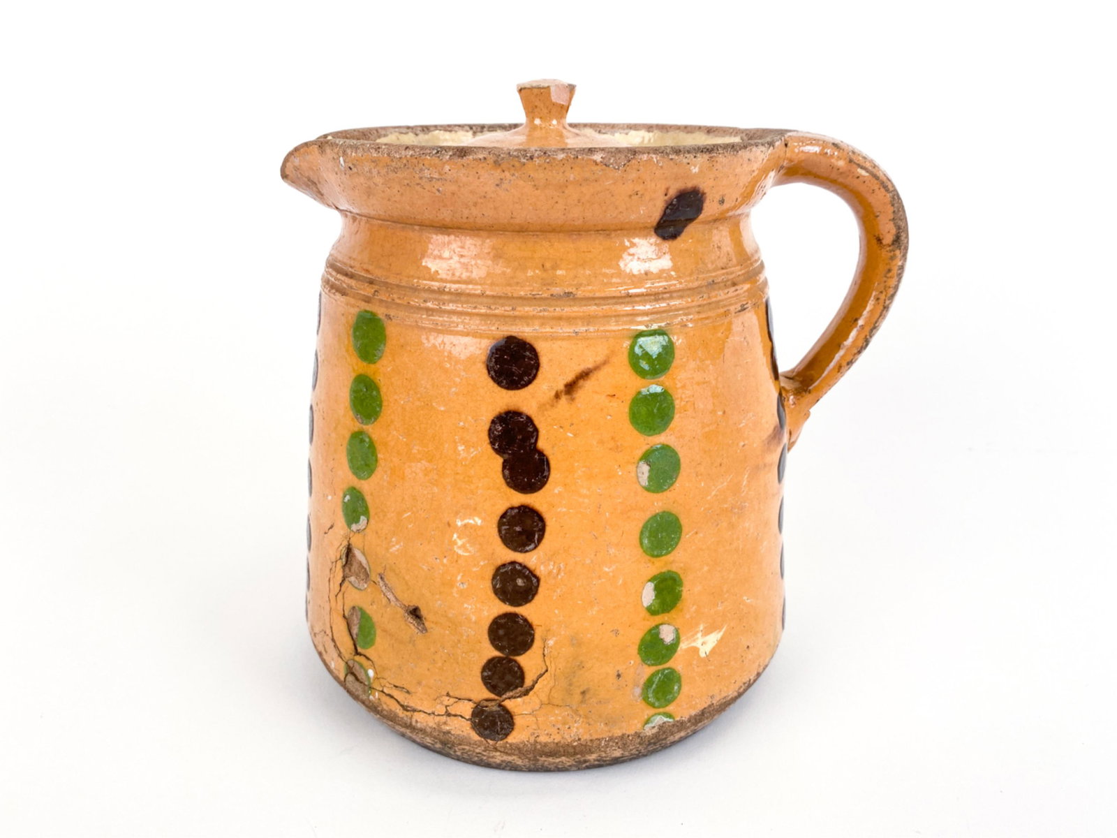 LARGE POLKA-DOT FRENCH ANTIQUE ALSACE PITCHER (1 of 13)