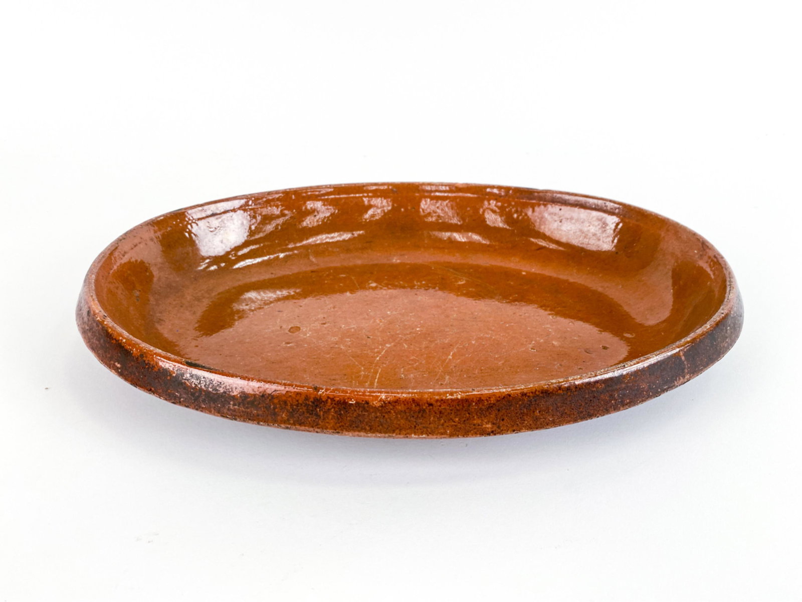 FRENCH ANTIQUE GLAZED EARTHENWARE CASSEROLE DISH (1 of 10)