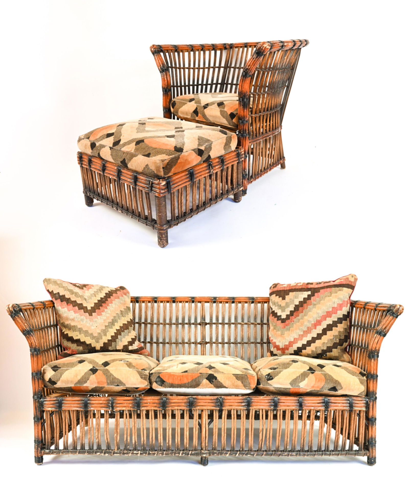 RATTAN SOFA AND CHAIR FURNITURE SUITE (1 of 19)