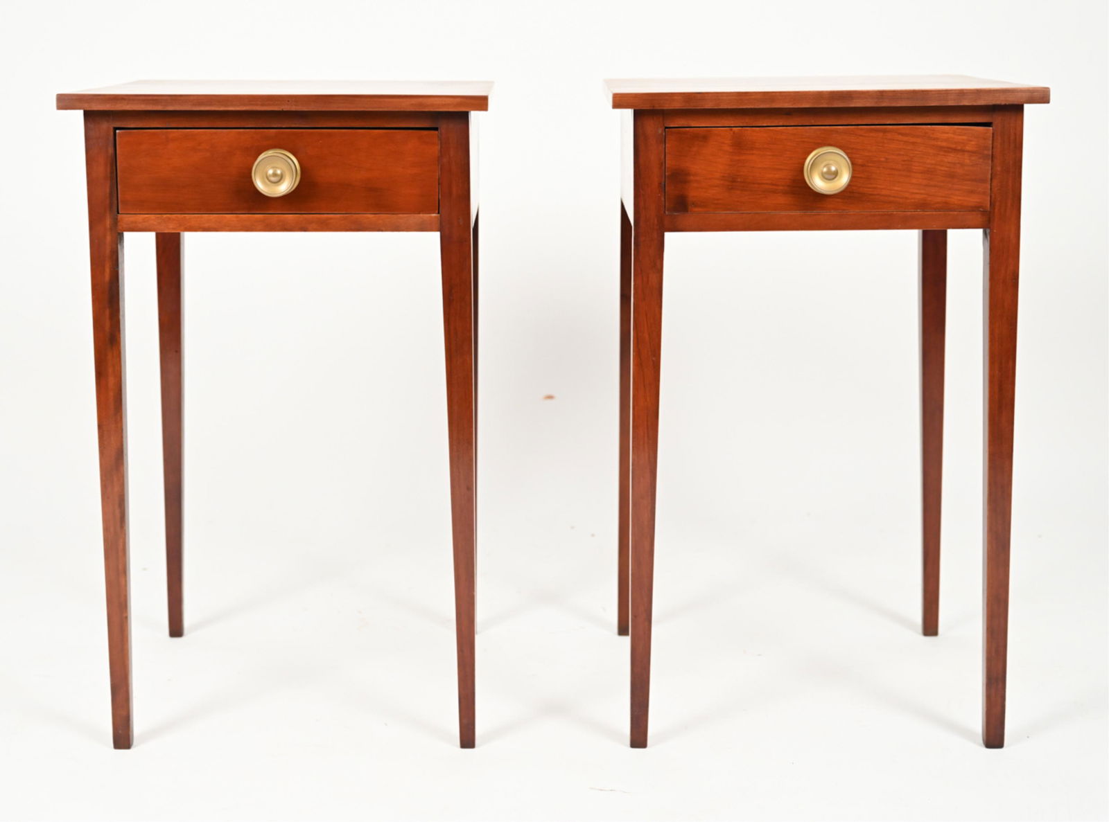 PAIR OF HEPPLEWHITE CHERRY SIDE TABLES C. 1810 (1 of 12)