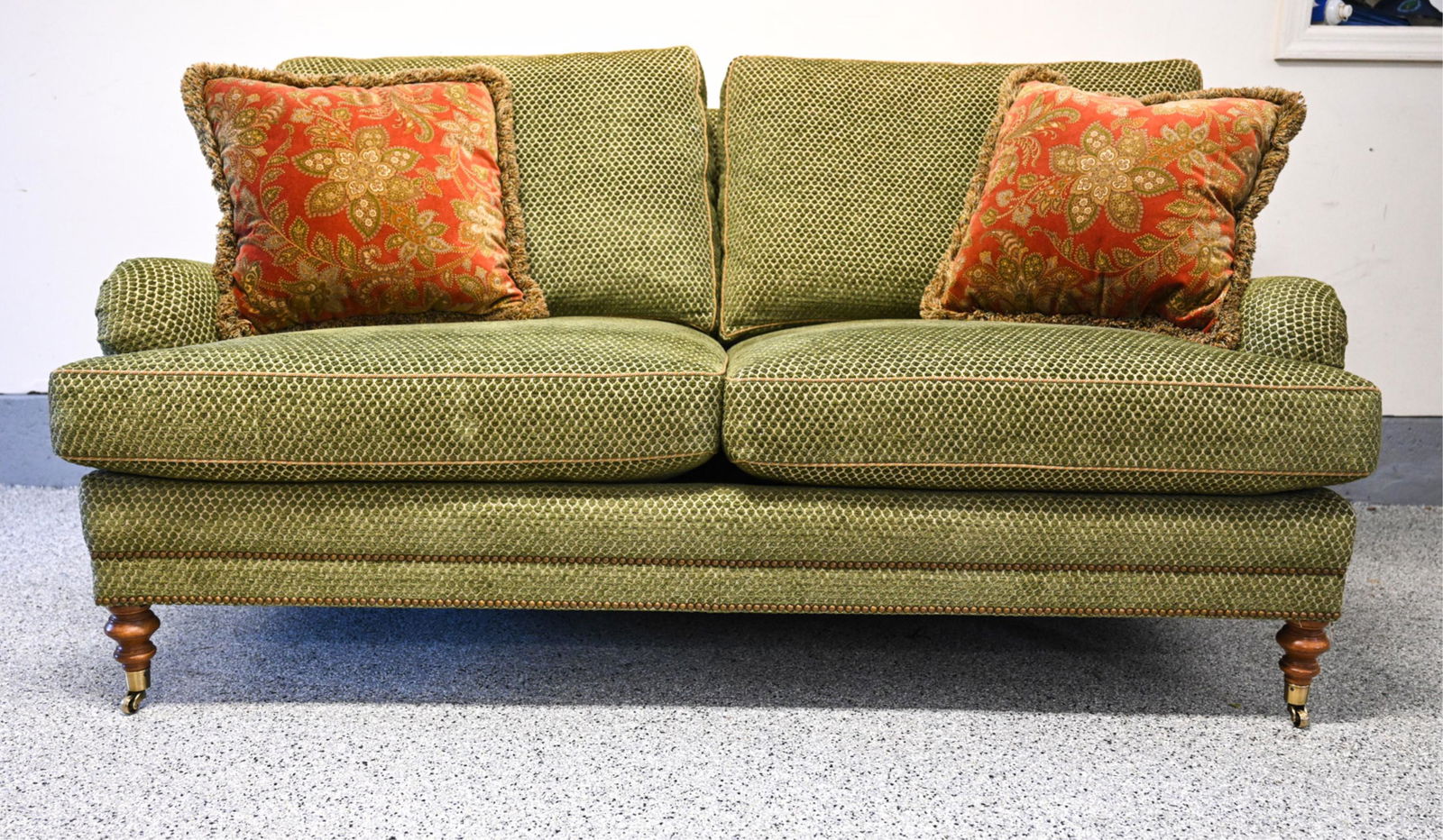 EDWARD FERRELL CUT VELVET PATTERNED SOFA (1 of 15)