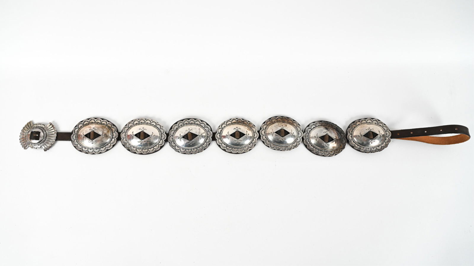 JAMES REID STERLING SILVER CONCHO BELT (1 of 14)