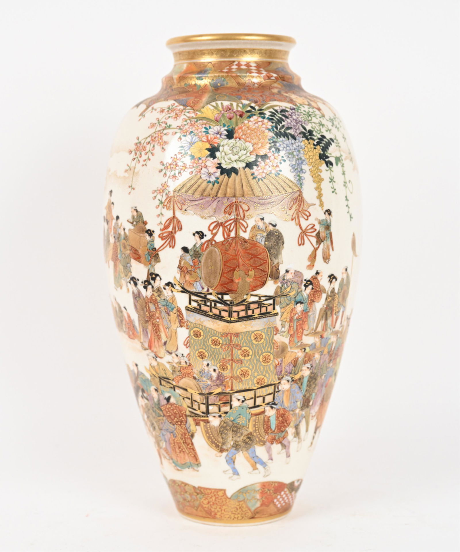 JAPANESE SATSUMA PORCELAIN VASE (1 of 12)