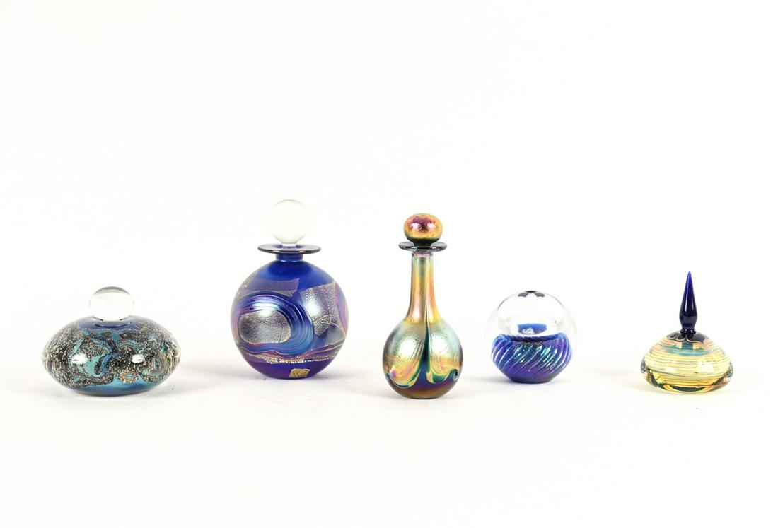 (5) GROUPING OF ART GLASS PERFUME BOTTLES (1 of 17)