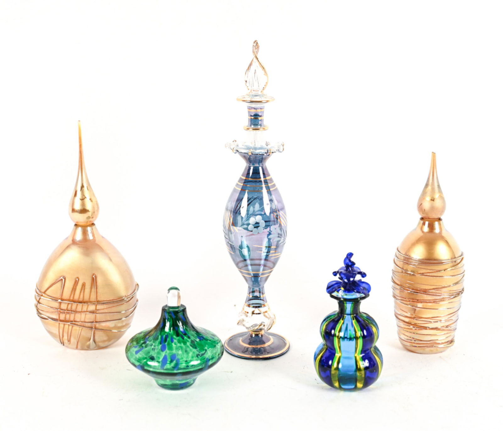 (5) GROUPING OF ART GLASS PERFUME BOTTLES (1 of 13)