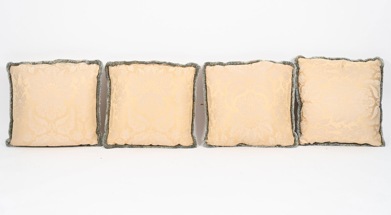 (4) FRINGED DAMASK PATTERN PILLOWS (1 of 6)