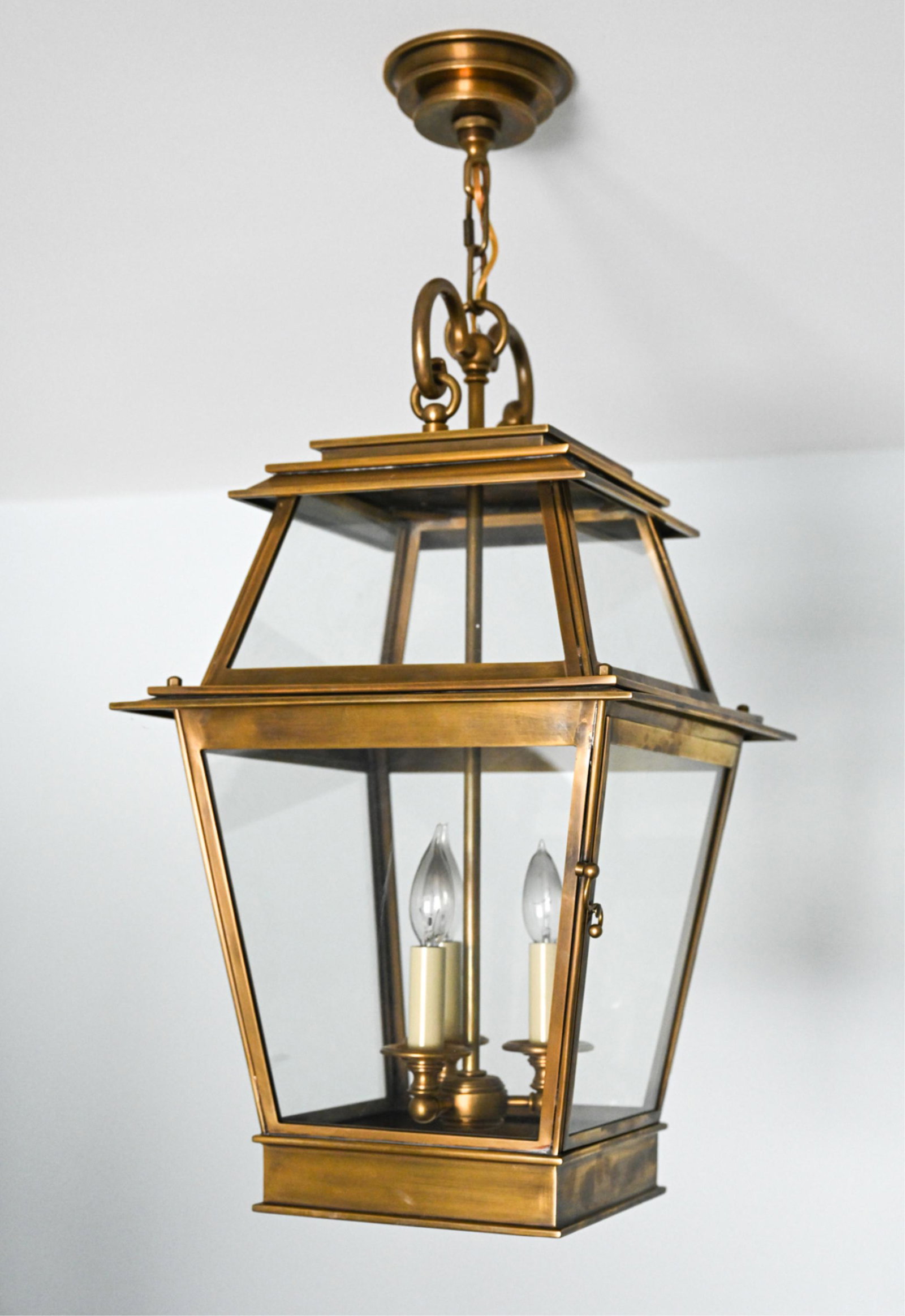 LARGE BRASS LANTERN PENDANT CHANDELIER (1 of 7)