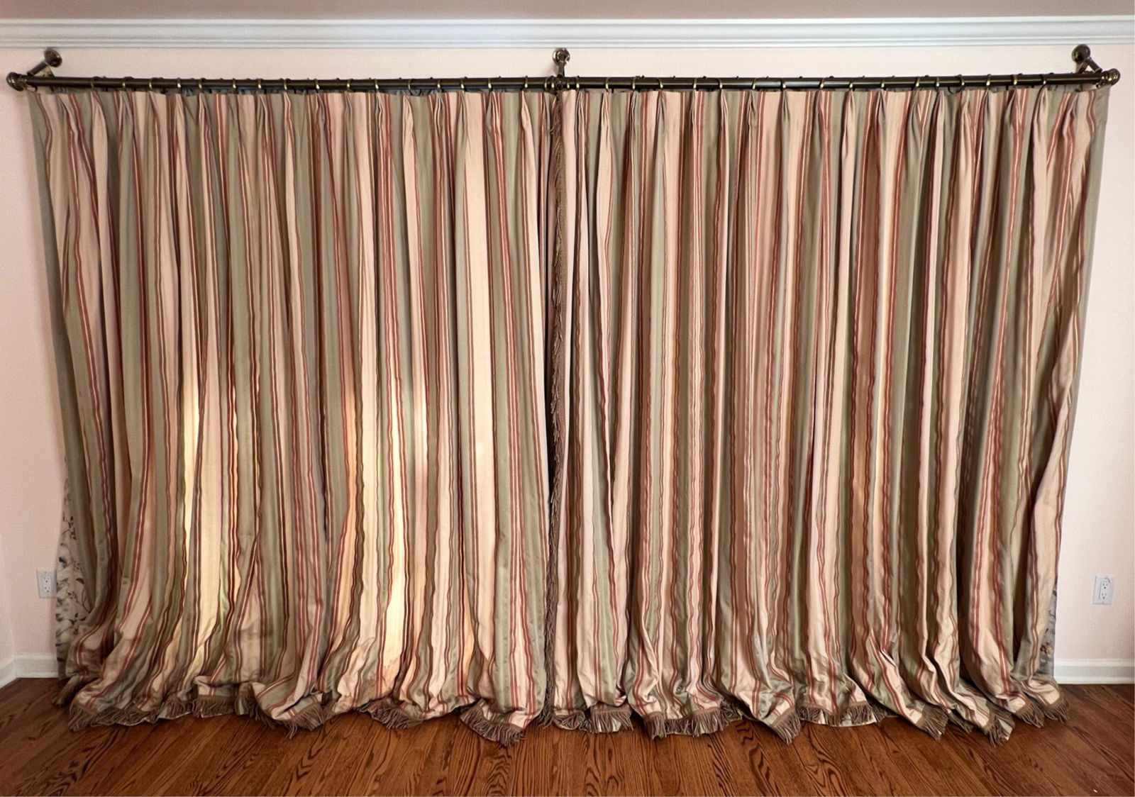 PAIR OF DRAPES WITH SHEER EMBROIDERED SHADE (1 of 8)