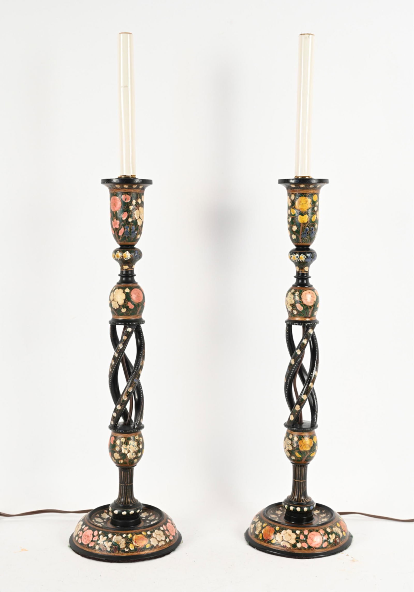 PAIR OF CONTEMPORARY PAINTED TABLE LAMPS (1 of 12)