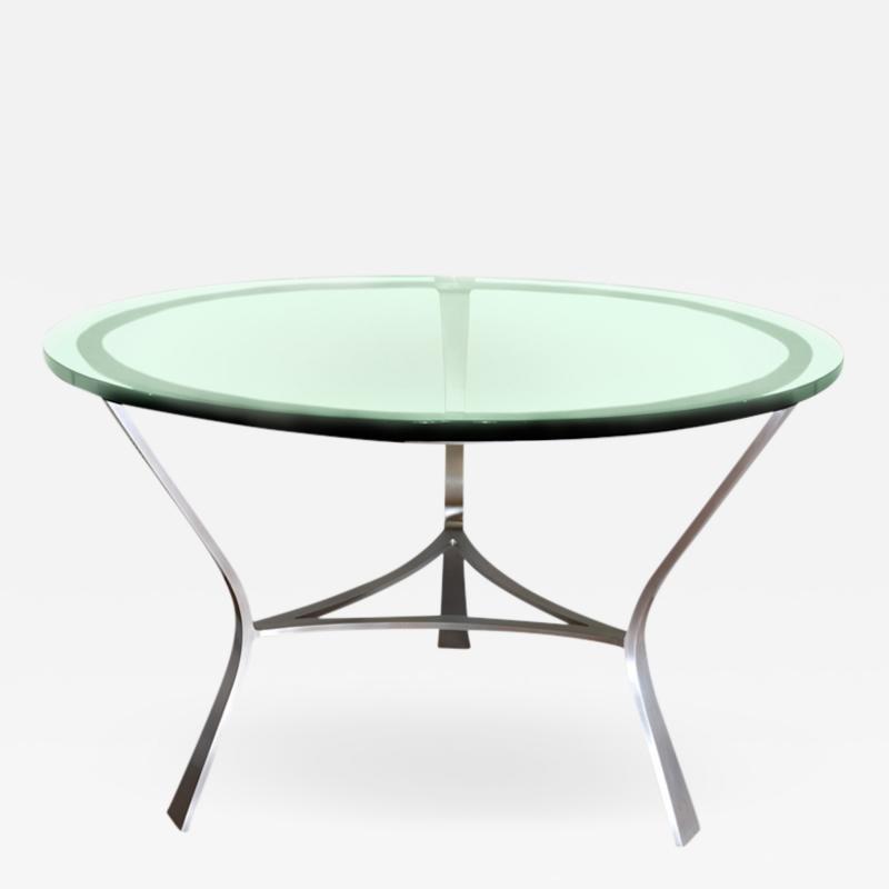 JOHN VESEY GLASS TOP ROUND DINING TABLE (1 of 13)