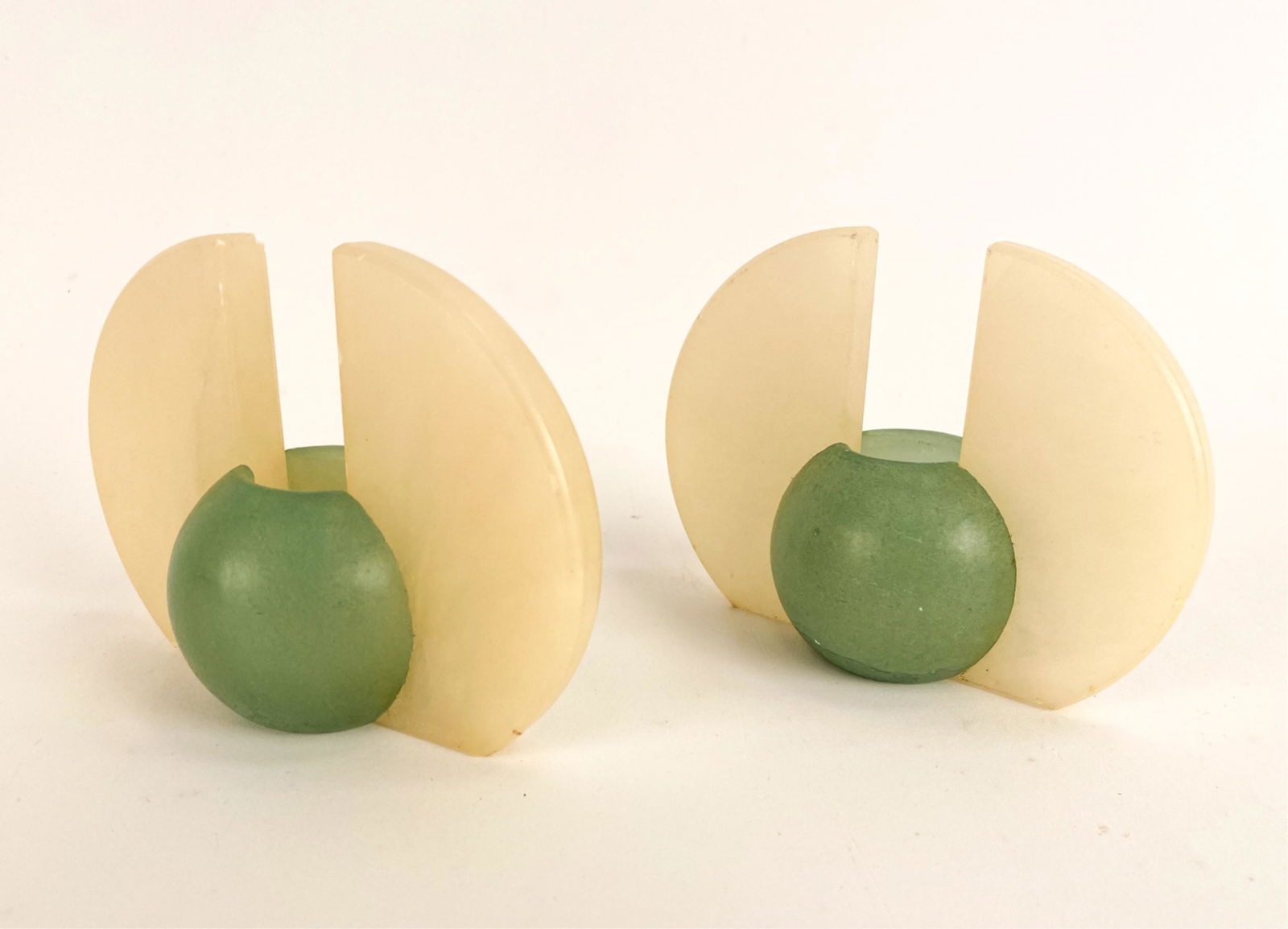 PAIR CONTEMPORARY ART DECO-STYLE CANDLE HOLDERS (1 of 7)