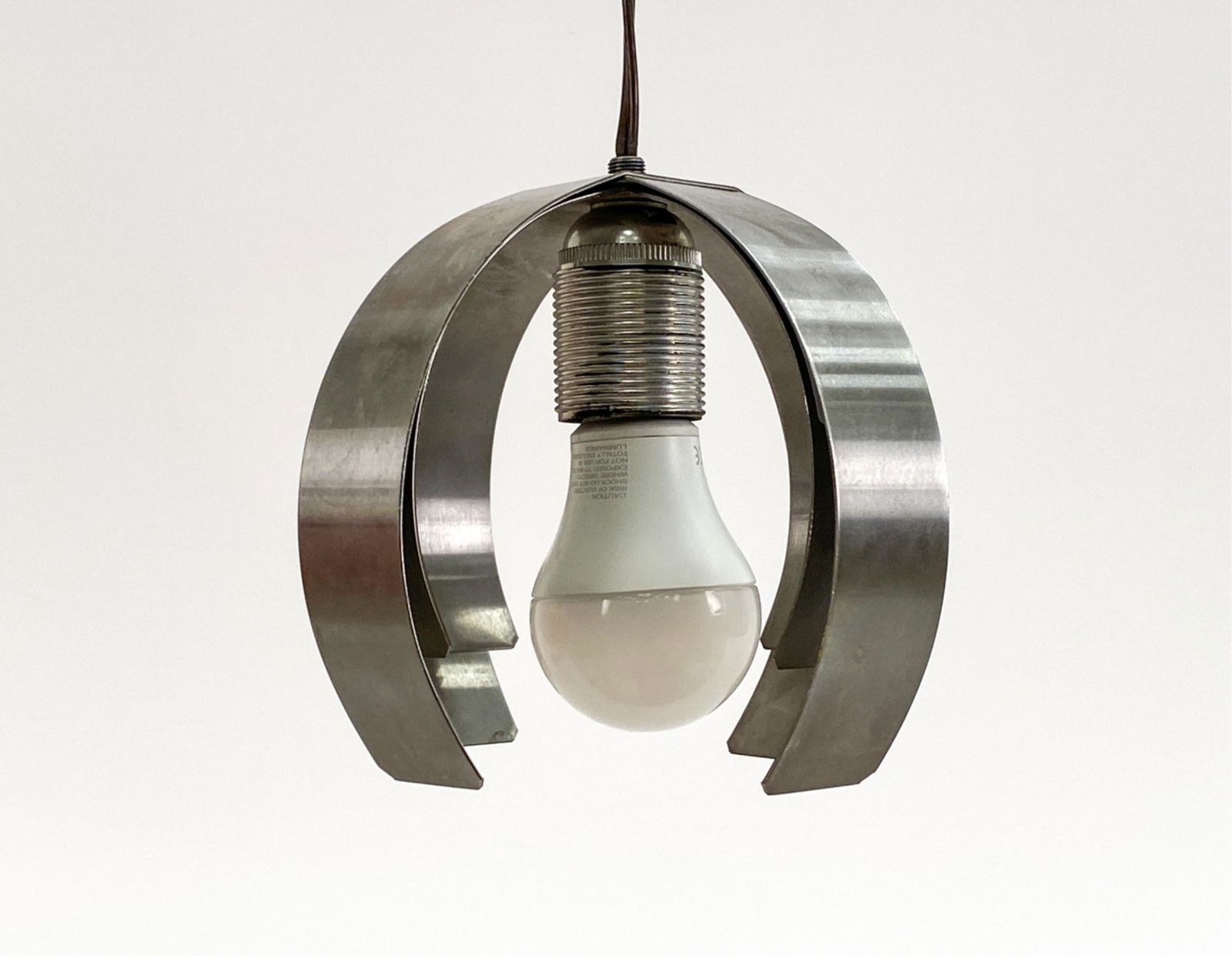 1950'S FRENCH STAINLESS PENDANT LIGHT (1 of 9)
