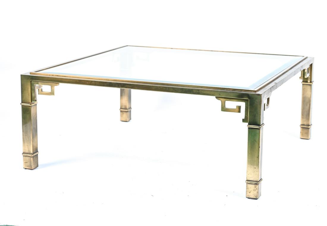 MASTERCRAFT CHINOISERIE BRASS & GLASS COFFEE TABLE (1 of 12)