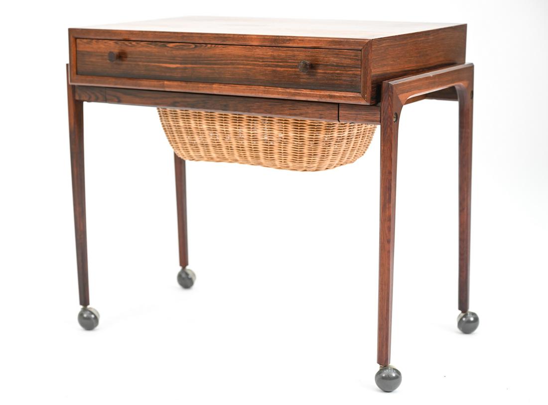 DANISH MODERN ROSEWOOD THREAD/SEWING TABLE (1 of 15)