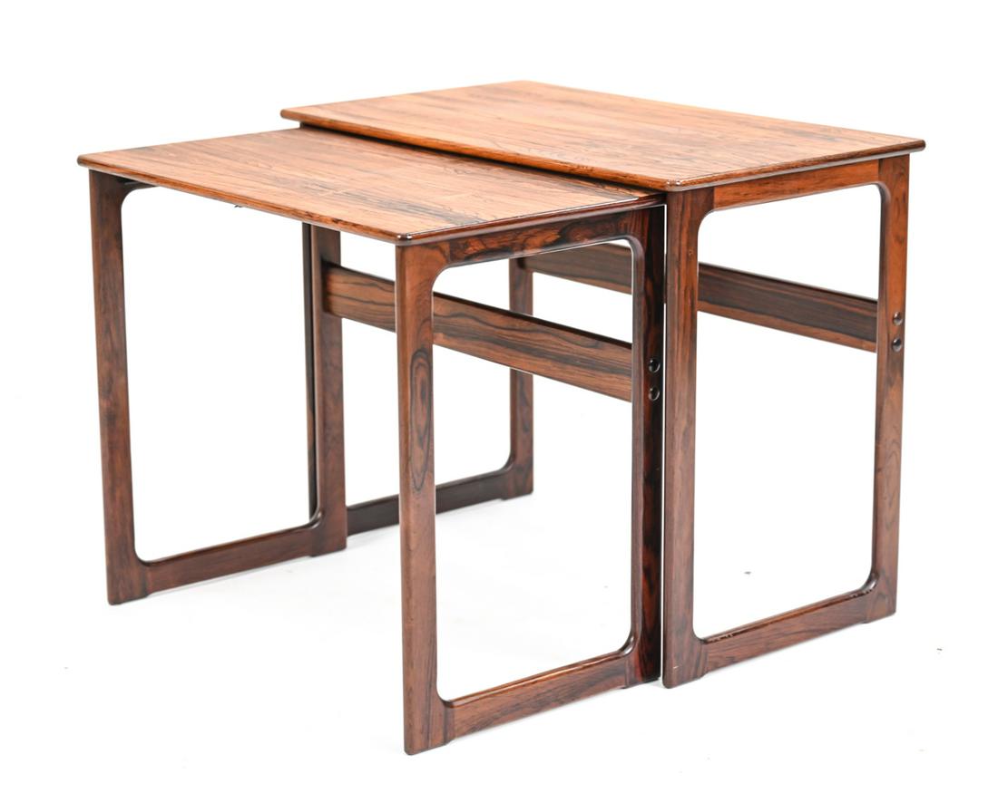 (2) DANISH MID-CENTURY ROSEWOOD NESTING TABLES (1 of 10)
