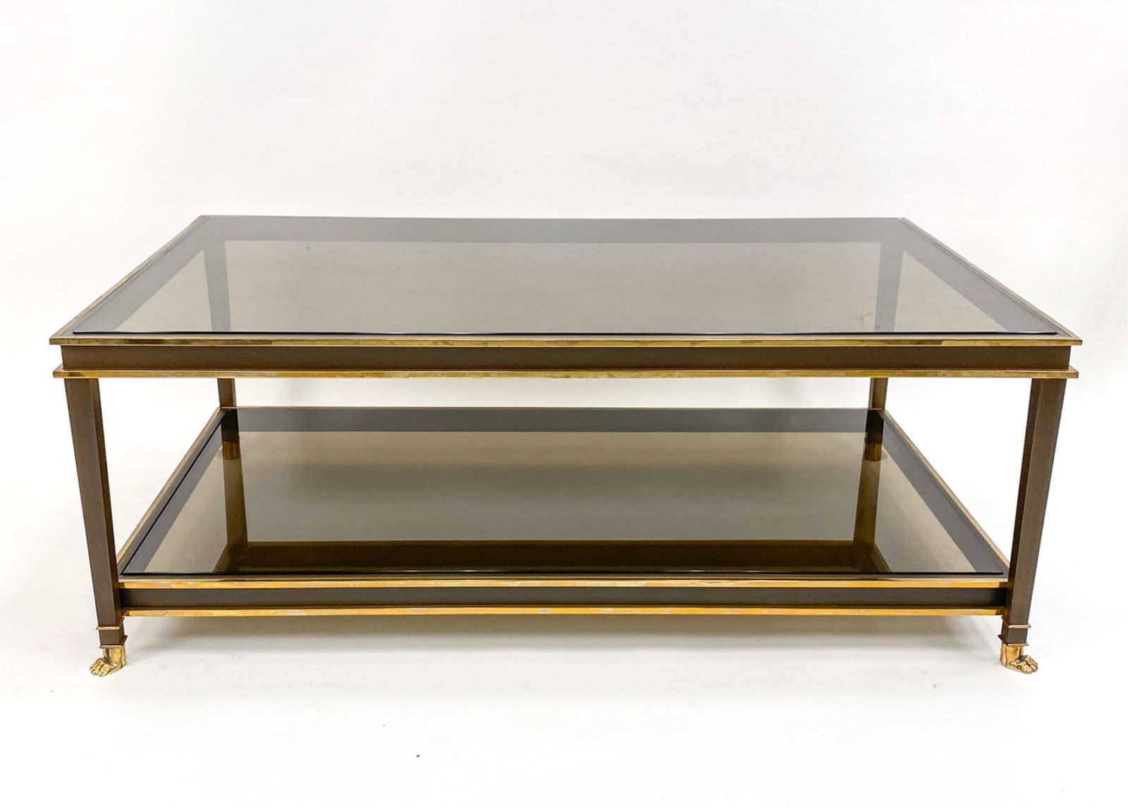 MODERN BRASS & GLASS COFFEE TABLE (1 of 11)