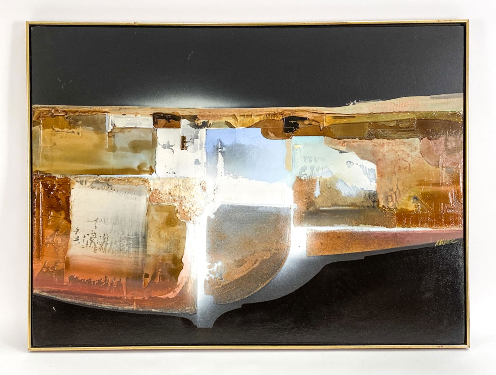 MID-CENTURY TEXTURED ABSTRACT O/B PAINTING (1 of 13)