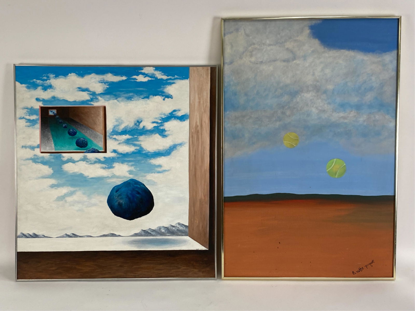 (2) MID-CENTURY SURREALIST O/C PAINTINGS (1 of 18)