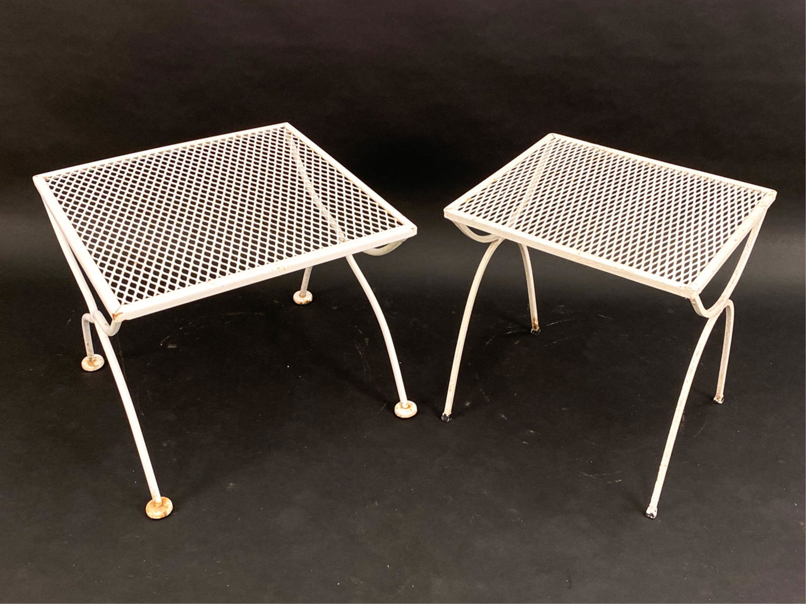 (2) MID-CENTURY IRON OUTDOOR SIDE TABLES (1 of 7)